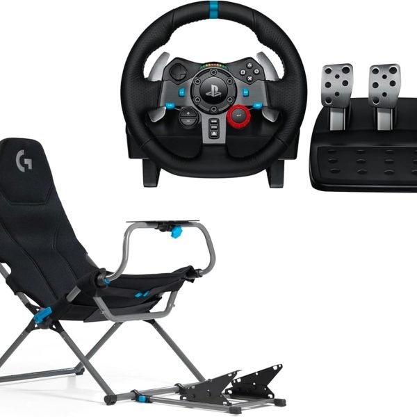 ¡Ofertas Cyber Wow por tiempo y stock limitados, solo S/79.00：Logitech G29, Driving Force Volante de Carreras y Pedales, Force Feedback, Aluminio Anodizado, Palancas de Cambio, Enchufe Eu, Ps4/Ps3/Pc/Mac, USB 2.0/Alámbrico, PS4, PS3, Window 10.81, Windows 8, Windows 7, Mac OS 10.10+, Negro